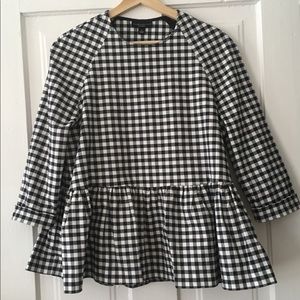 Victoria Beckham Gingham Peplum ~Oversized Small~